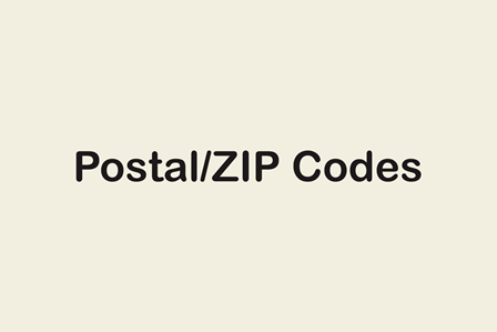 postal zip codes